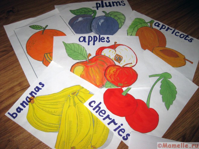 английские карточки фрукты